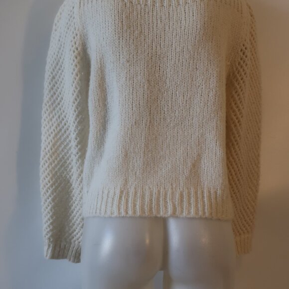 Womens LoveShackFancy Cream Knit Sweater Sz M - Picture 10 of 12